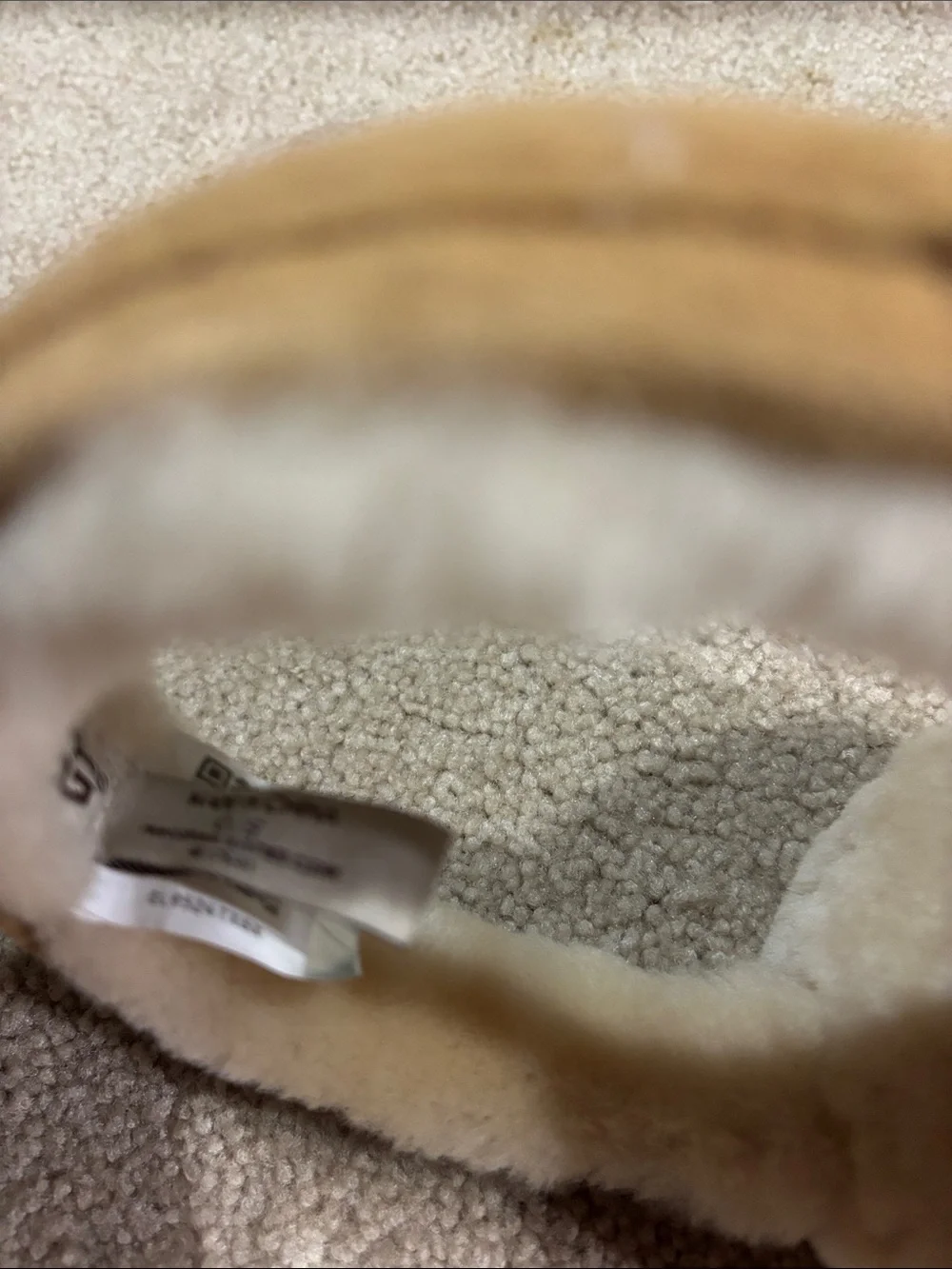 UGG Tan Suede and Cream Faux Shearling Earmuffs